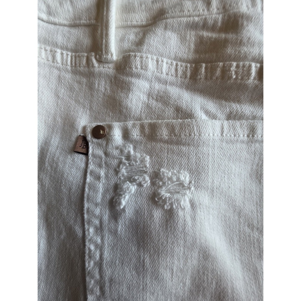 Judy Blue White Distressed High Waist Denim Shorts Rigid Front Stretch Back 1XL - Picture 7 of 11